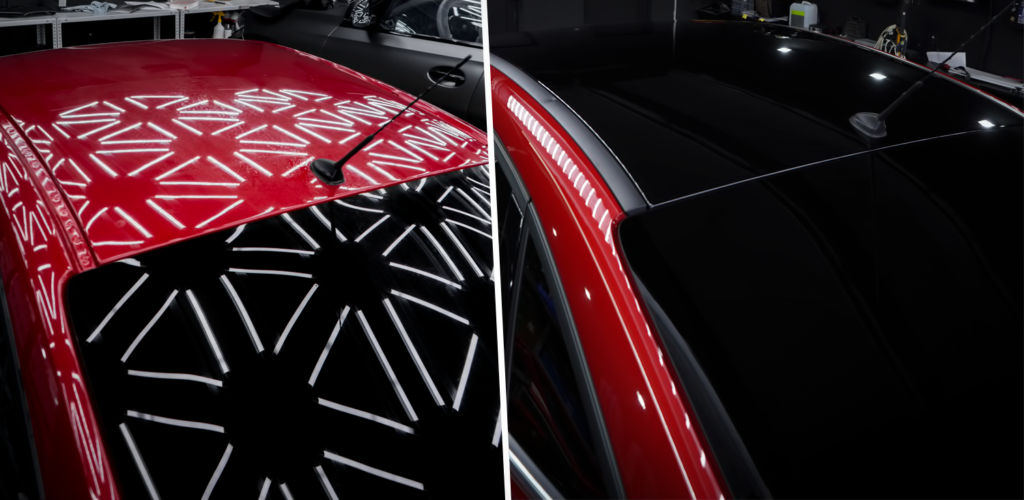 Ford Focus - Защита и стайлинг крыши черной антигравийной пленкой, восстановительная полировка ЛКП и нанесение керамики Gyeon One на кузов